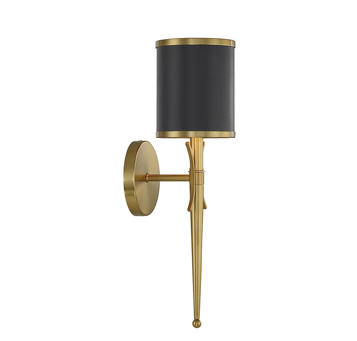 Savoy House Quincy 9-9944-1-143 Wall Sconce Light - Matte Black with Warm Brass