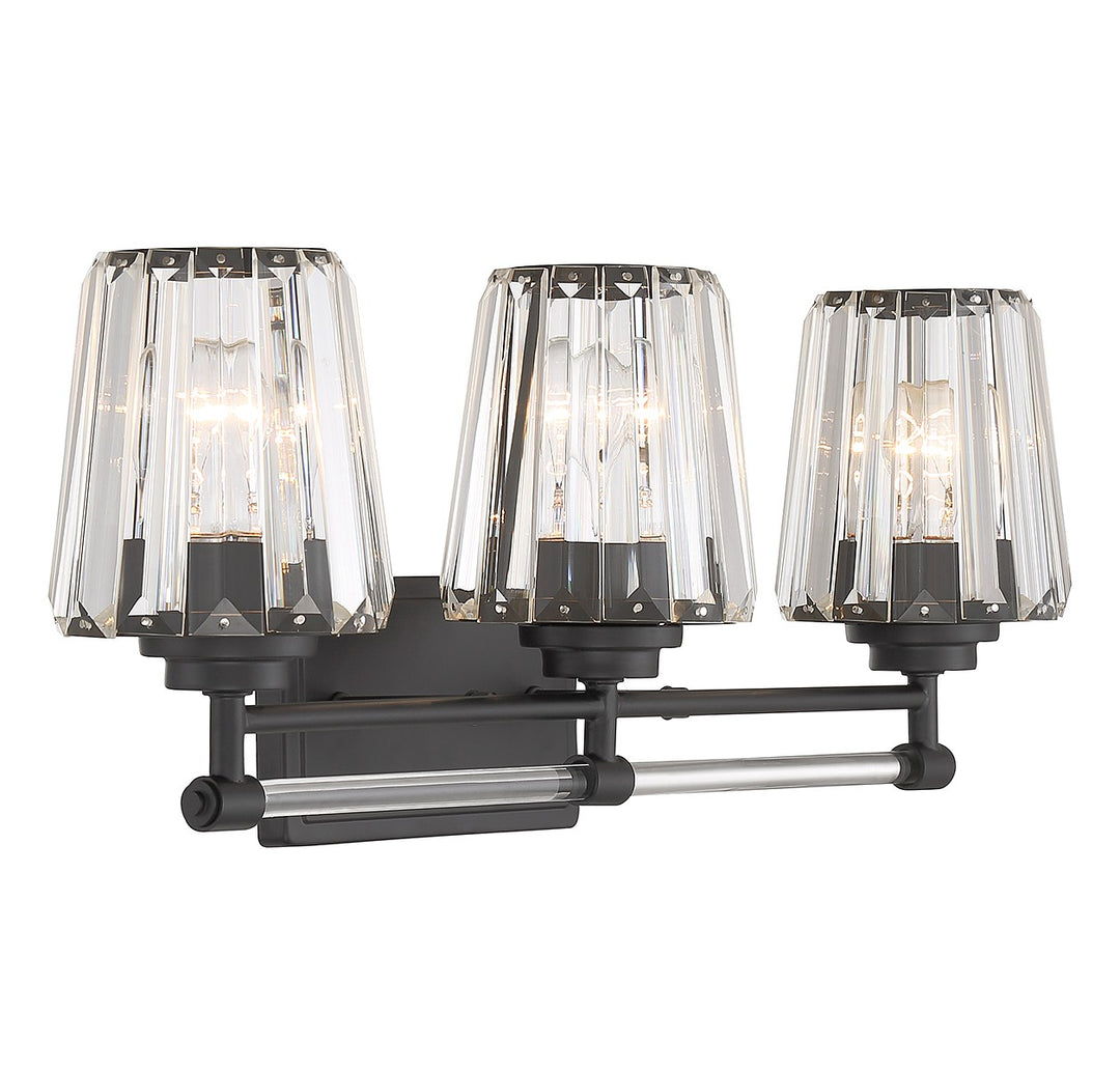 Savoy House Garnet 8-6001-3-BK Bath Vanity Light 24 in. wide - Matte Black