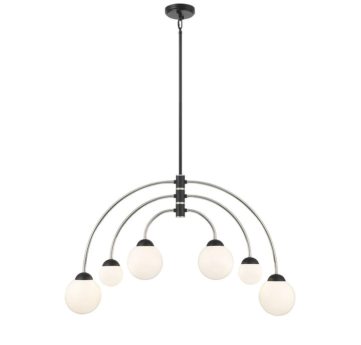 Meridian M100114MBKPN Chandelier Light - Matte Black with Polished Nickel