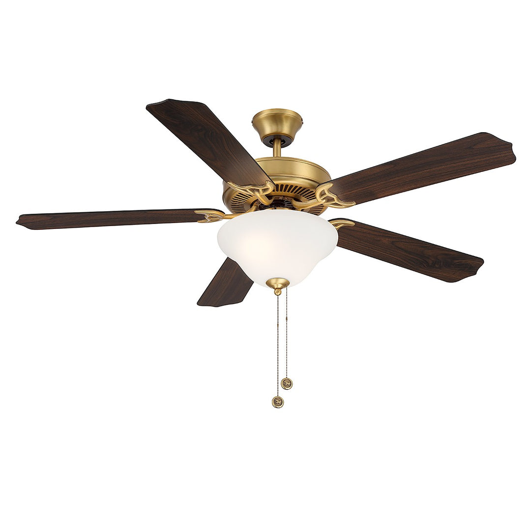 Meridian M2018NBRV Ceiling Fan 52 - Natural Brass, Walnut and Black/