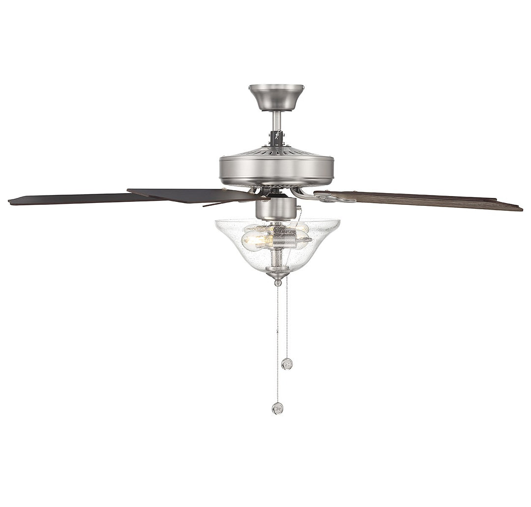 Meridian M2019BNRV Ceiling Fan 52 - Brushed Nickel, Chestnut and Grey Weathered Oak/