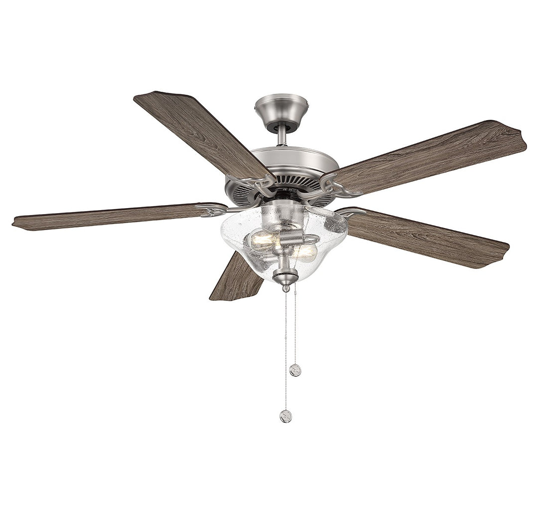 Meridian M2019BNRV Ceiling Fan 52 - Brushed Nickel, Chestnut and Grey Weathered Oak/