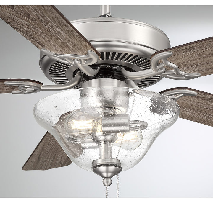 Meridian M2019BNRV Ceiling Fan 52 - Brushed Nickel, Chestnut and Grey Weathered Oak/