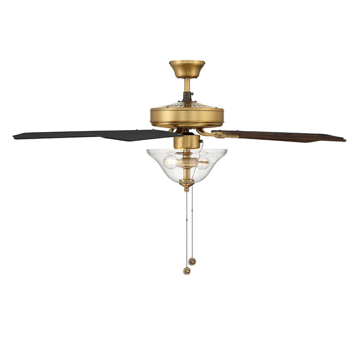 Meridian M2019NBRV Ceiling Fan 52 - Natural Brass, Walnut and Black/