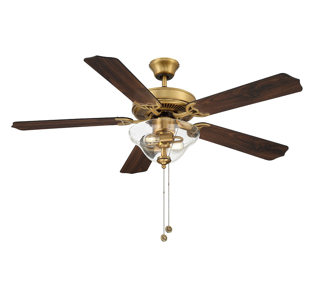 Meridian M2019NBRV Ceiling Fan 52 - Natural Brass, Walnut and Black/