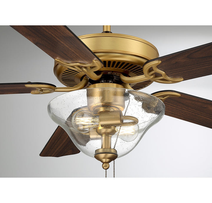 Meridian M2019NBRV Ceiling Fan 52 - Natural Brass, Walnut and Black/