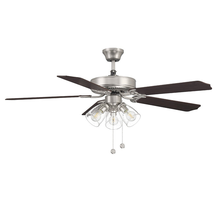 Meridian M2022BNRV Ceiling Fan 52 - Brushed Nickel, Chestnut and Grey Weathered Oak/