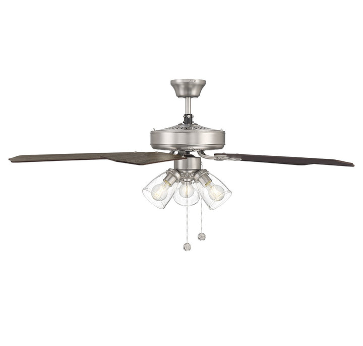 Meridian M2022BNRV Ceiling Fan 52 - Brushed Nickel, Chestnut and Grey Weathered Oak/