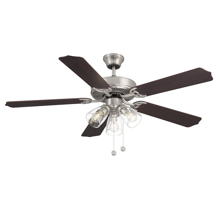 Meridian M2022BNRV Ceiling Fan 52 - Brushed Nickel, Chestnut and Grey Weathered Oak/