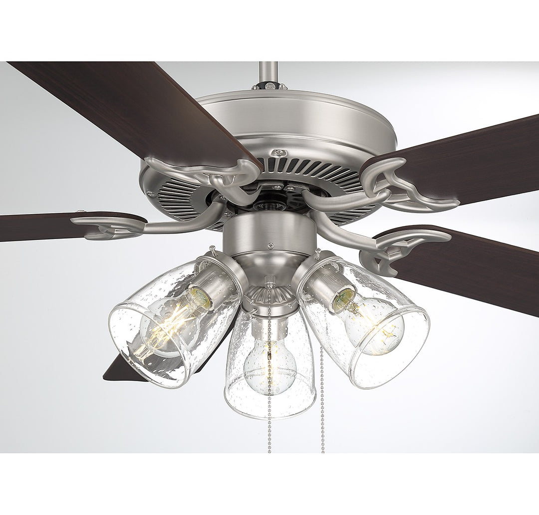 Meridian M2022BNRV Ceiling Fan 52 - Brushed Nickel, Chestnut and Grey Weathered Oak/