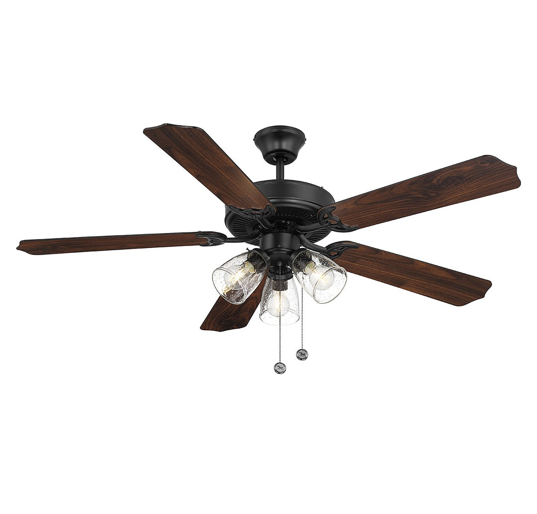 Meridian M2022MBKRV Ceiling Fan 52 - Matte Black, Walnut and Black/