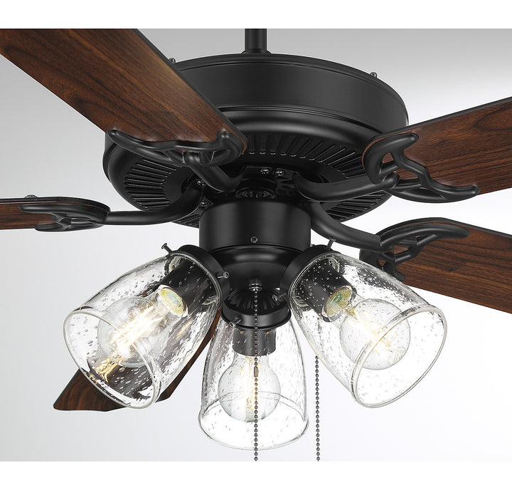 Meridian M2022MBKRV Ceiling Fan 52 - Matte Black, Walnut and Black/