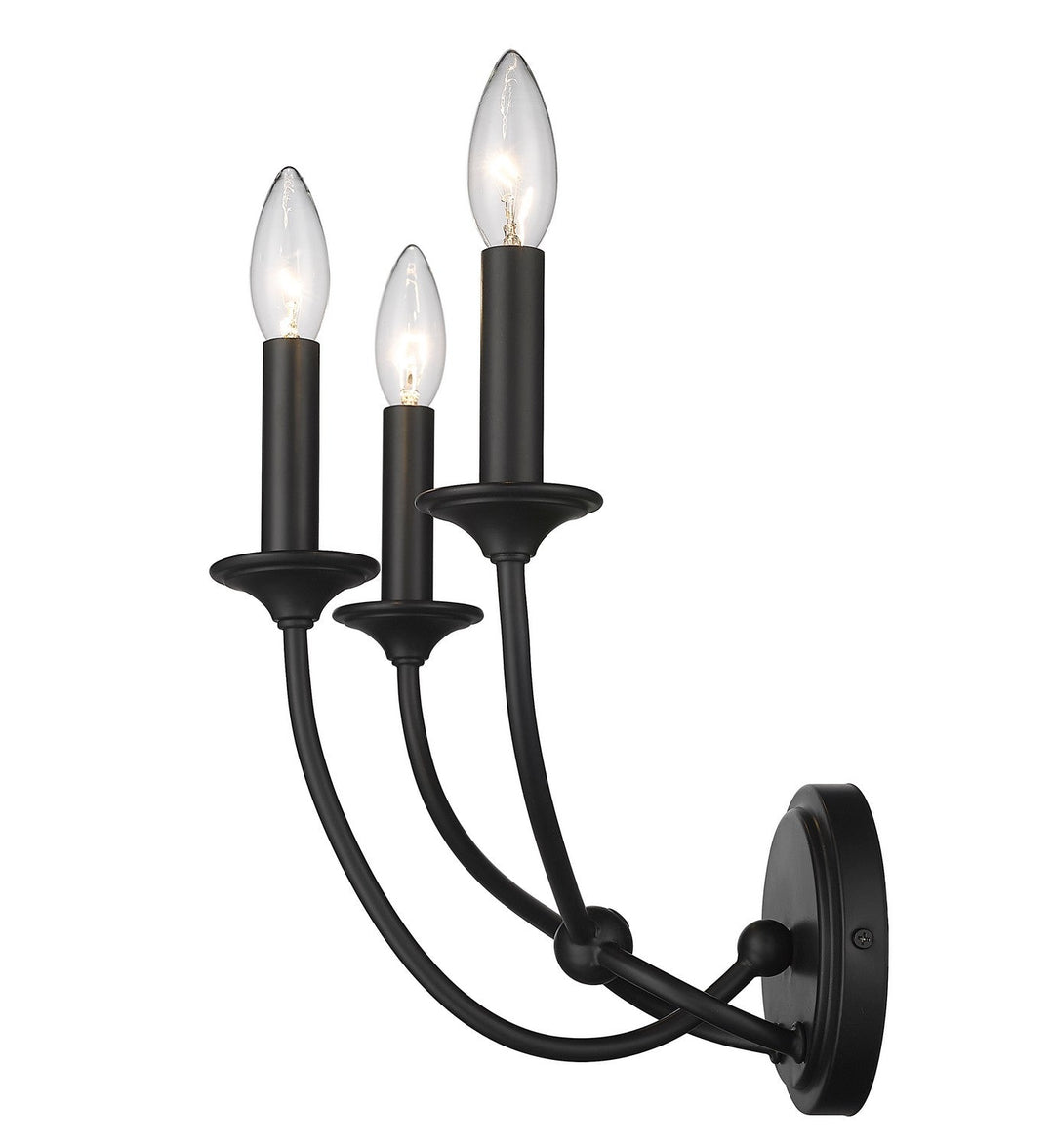 Z-Lite Arabella 3500-3S-MB Wall Sconce Light - Matte Black
