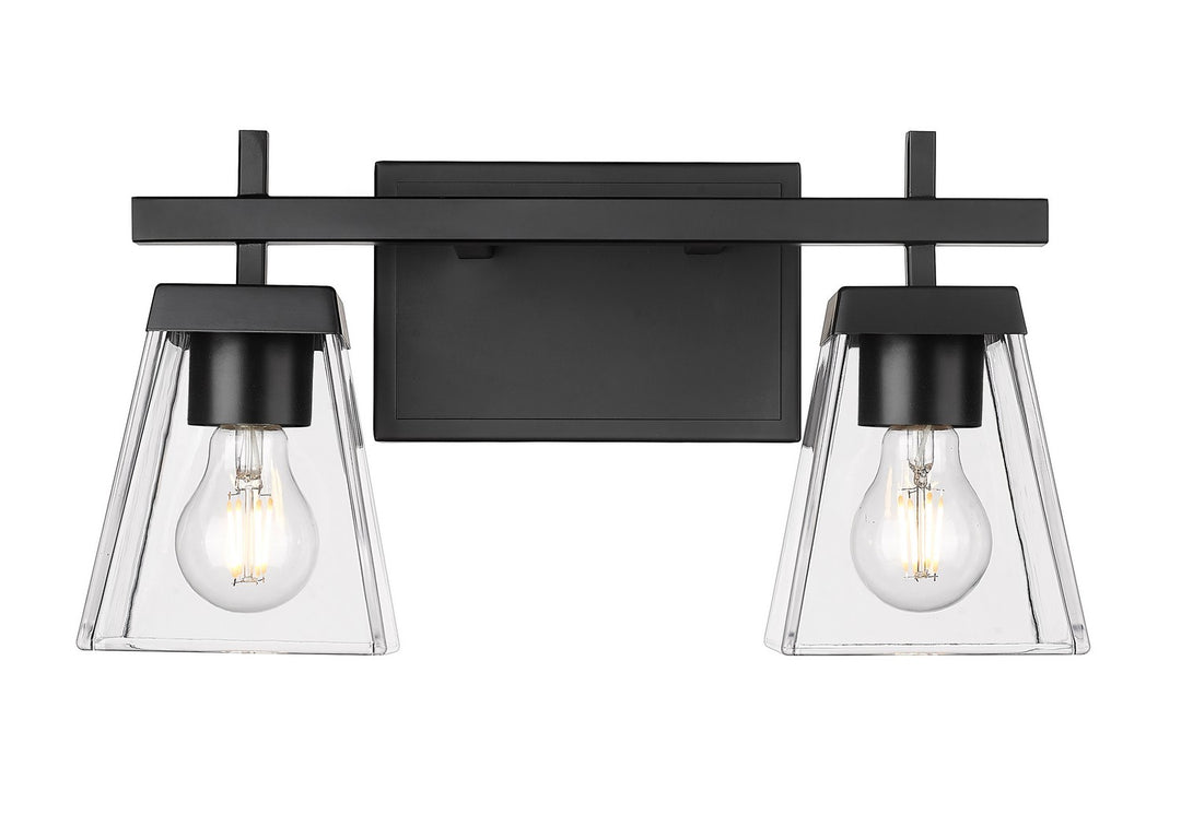 Z-Lite Lauren 819-2V-MB Bath Vanity Light 16 in. wide - Matte Black