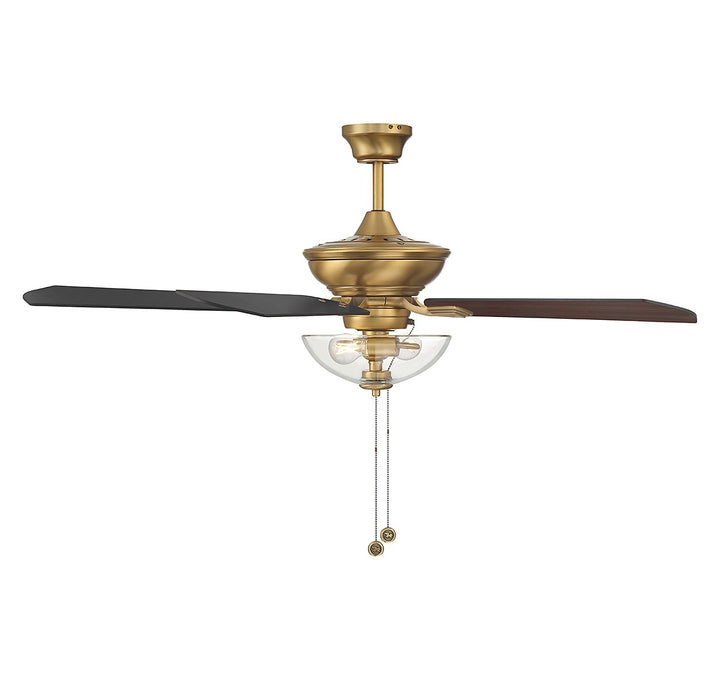 Meridian M2026NBRV Ceiling Fan 52 - Natural Brass, White/Weathered Patina/