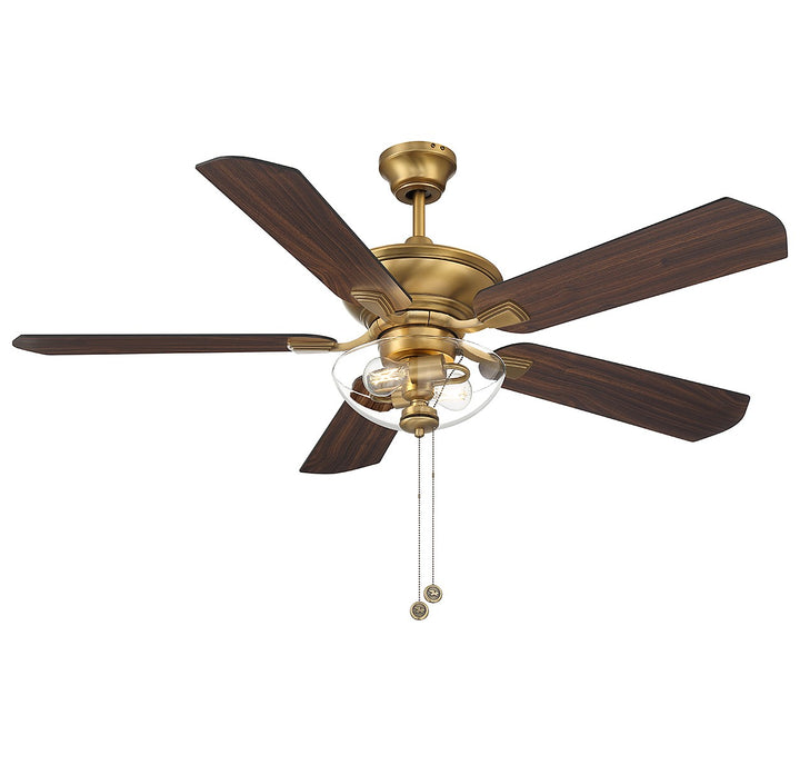 Meridian M2026NBRV Ceiling Fan 52 - Natural Brass, White/Weathered Patina/