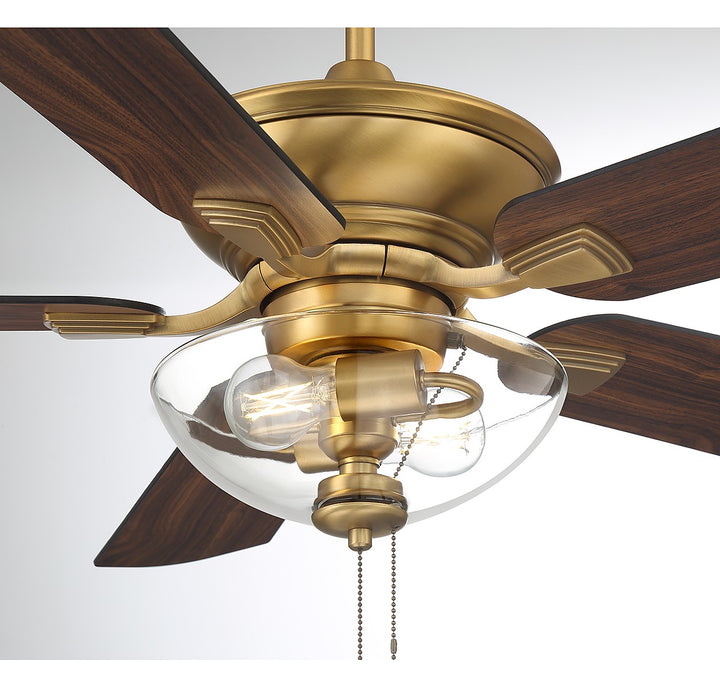 Meridian M2026NBRV Ceiling Fan 52 - Natural Brass, White/Weathered Patina/