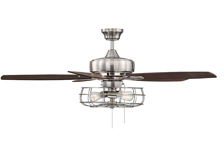 Savoy House Wind Star 52-830-5RV-187 Ceiling Fan 52 - Brushed Pewter, Chestnut and Grey Wood/