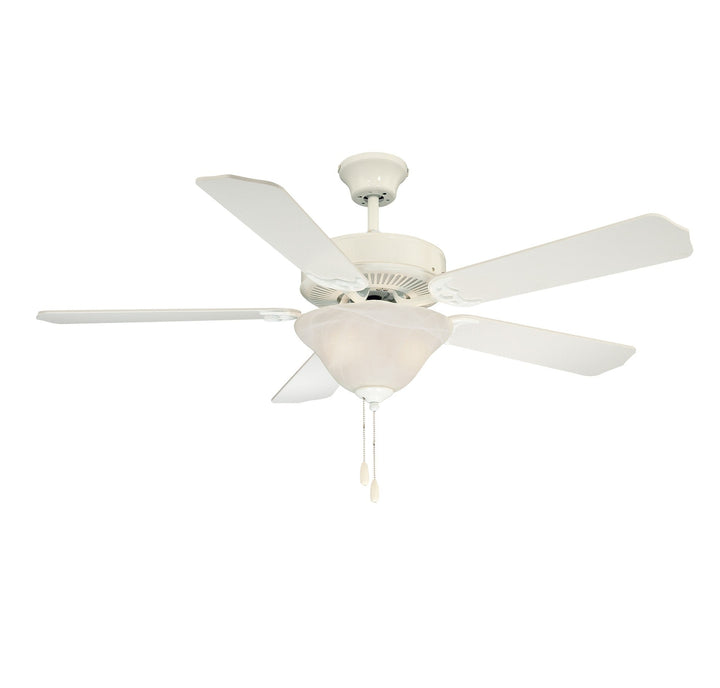 Savoy House First Value 52-ECM-5RV-WH Ceiling Fan 52 - White, White and Weathered Patina/