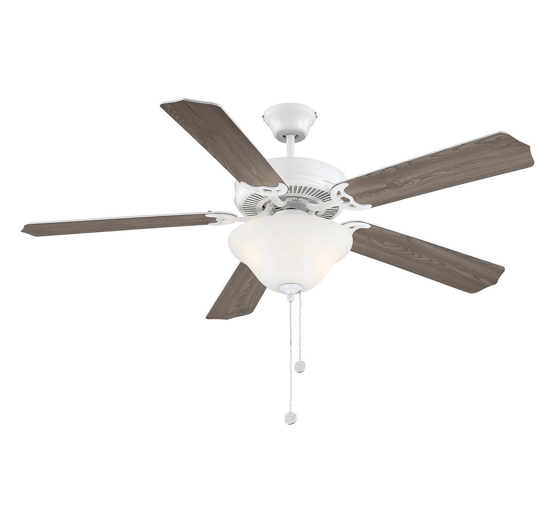 Savoy House First Value 52-ECM-5RV-WH Ceiling Fan 52 - White, White and Weathered Patina/