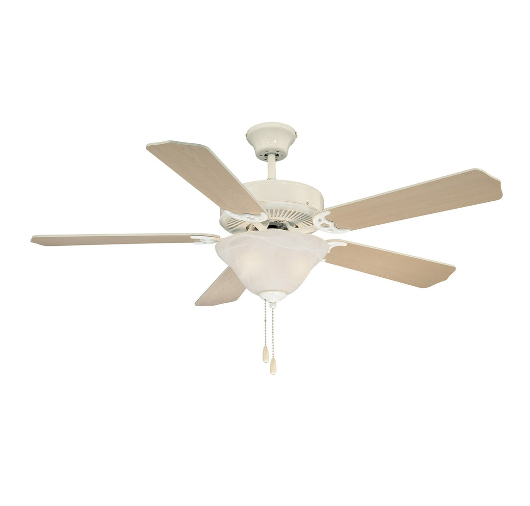 Savoy House First Value 52-ECM-5RV-WH Ceiling Fan 52 - White, White and Weathered Patina/