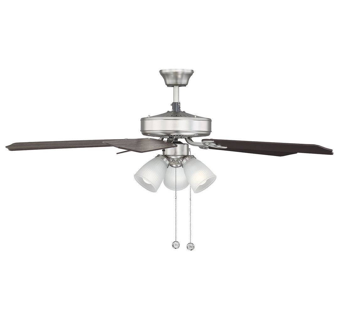 Savoy House First Value 52-EUP-5RV-SN Ceiling Fan 52 - Satin Nickel, Chestnut and Grey Weathered Oak/