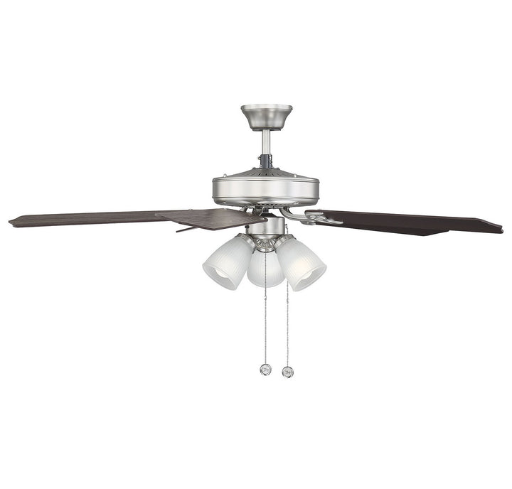 Savoy House First Value 52-EUP-5RV-SN Ceiling Fan 52 - Satin Nickel, Chestnut and Grey Weathered Oak/