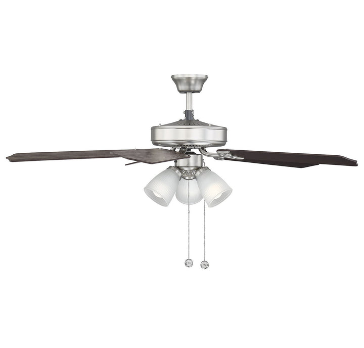 Savoy House First Value 52-EUP-5RV-SN Ceiling Fan 52 - Satin Nickel, Chestnut and Grey Weathered Oak/