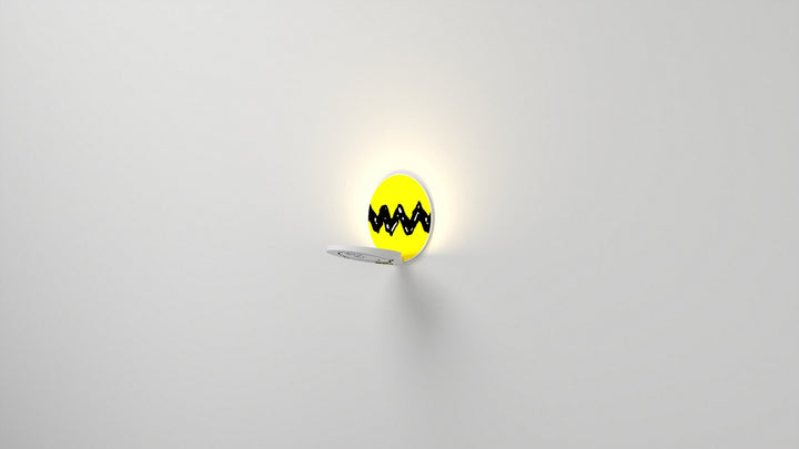 Koncept Gravy GRW-S-MWT-CB1-HW Wall Sconce Light - Matte White Body, Charlie Brown