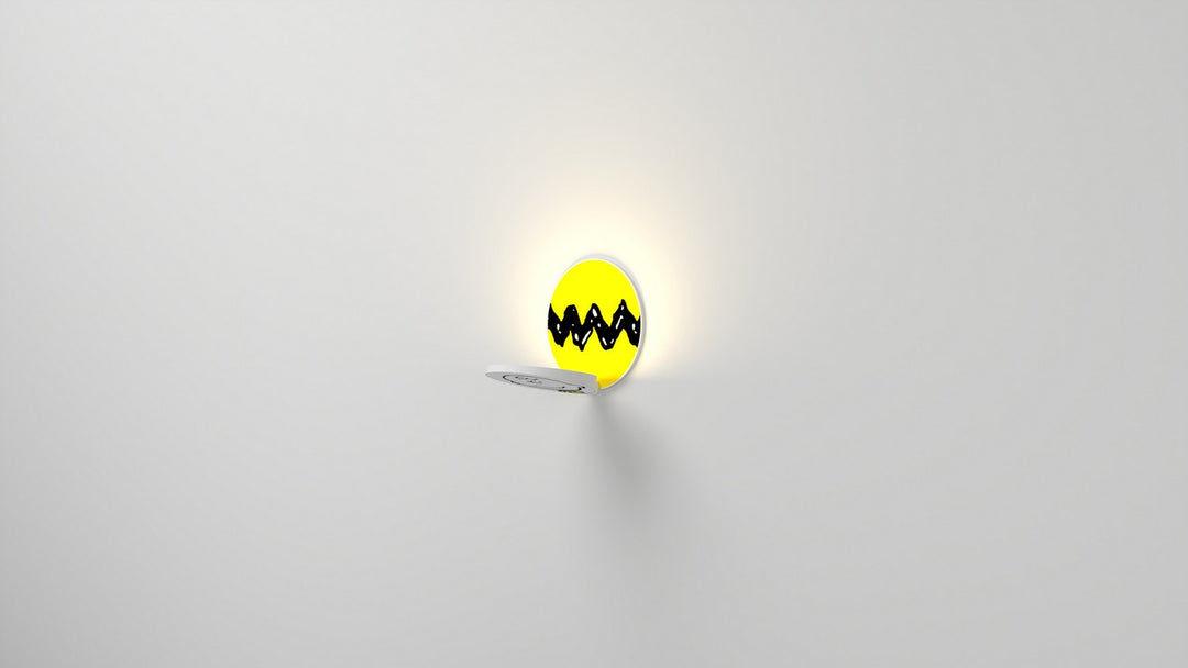 Koncept Gravy GRW-S-MWT-CB1-PI Wall Sconce Light - Matte White Body, Charlie Brown