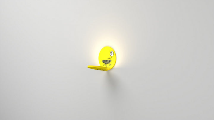 Koncept Gravy GRW-S-WSY-WO1-PI Wall Sconce Light - Matte Bright Yellow Body, Woodstock