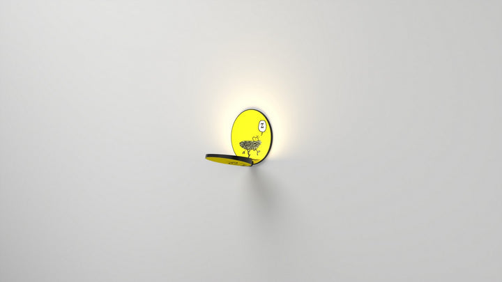 Koncept Gravy GRW-S-MBK-WO1-PI Wall Sconce Light - Metallic Black Body, Woodstock