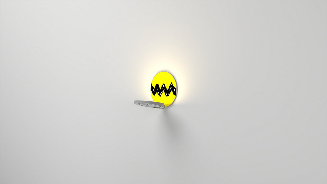 Koncept Gravy GRW-S-SIL-CB1-HW Wall Sconce Light - Matte White Body, Charlie Brown