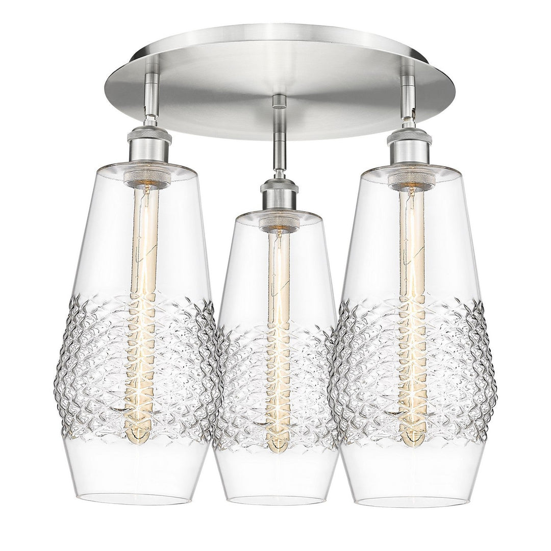 Innovations Downtown Urban 516-3C-SN-G682-7 Ceiling Light - Satin Nickel