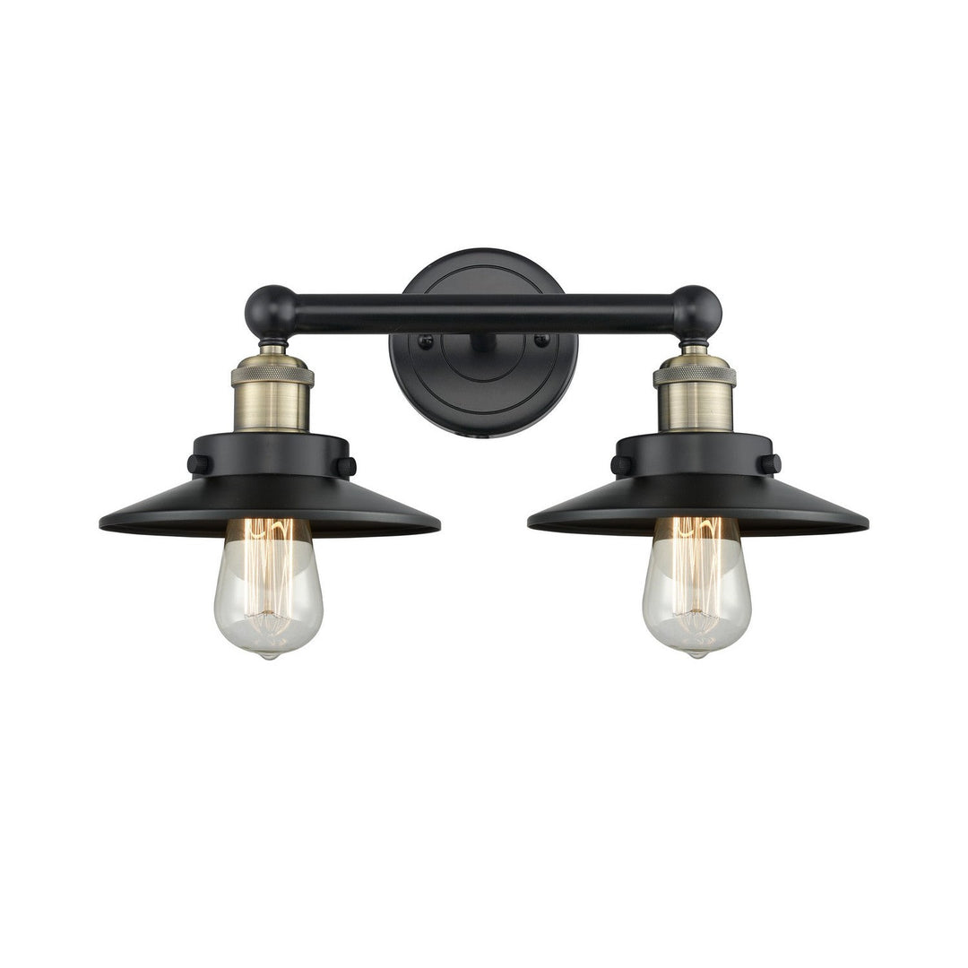 Innovations Downtown Urban 616-2W-BAB-M6-BK Bath Vanity Light 17 in. wide - Black Antique Brass