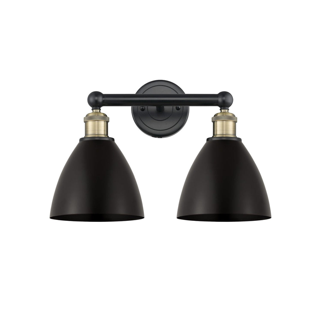 Innovations Downtown Urban 616-2W-BAB-MBD-75-BK Bath Vanity Light 17 in. wide - Black Antique Brass