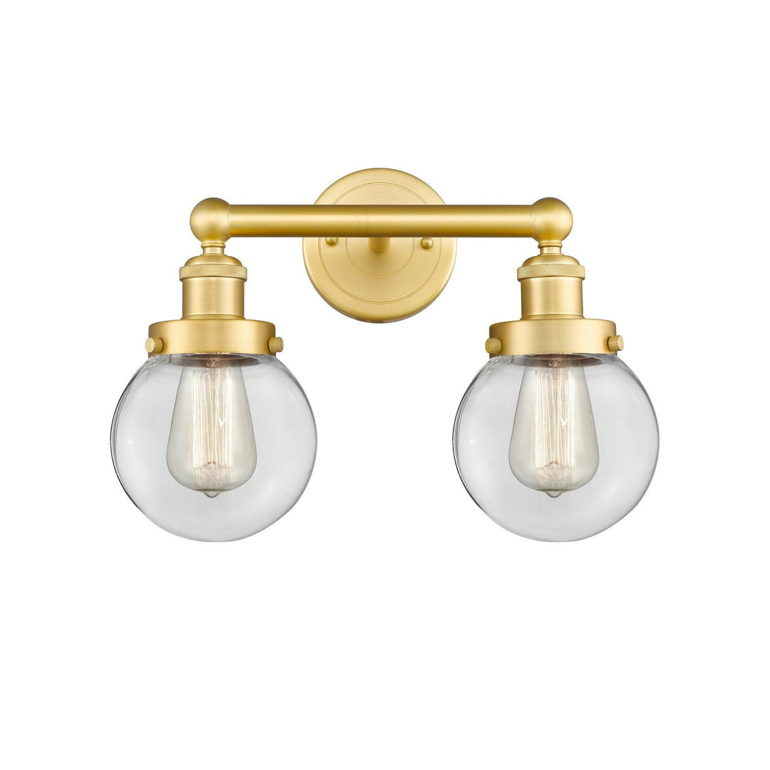 Innovations Edison 616-2W-SG-G202-6 Bath Vanity Light 16 in. wide - Satin Gold