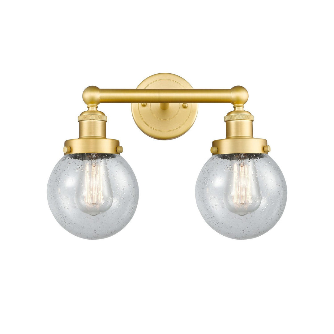 Innovations Edison 616-2W-SG-G204-6 Bath Vanity Light 16 in. wide - Satin Gold