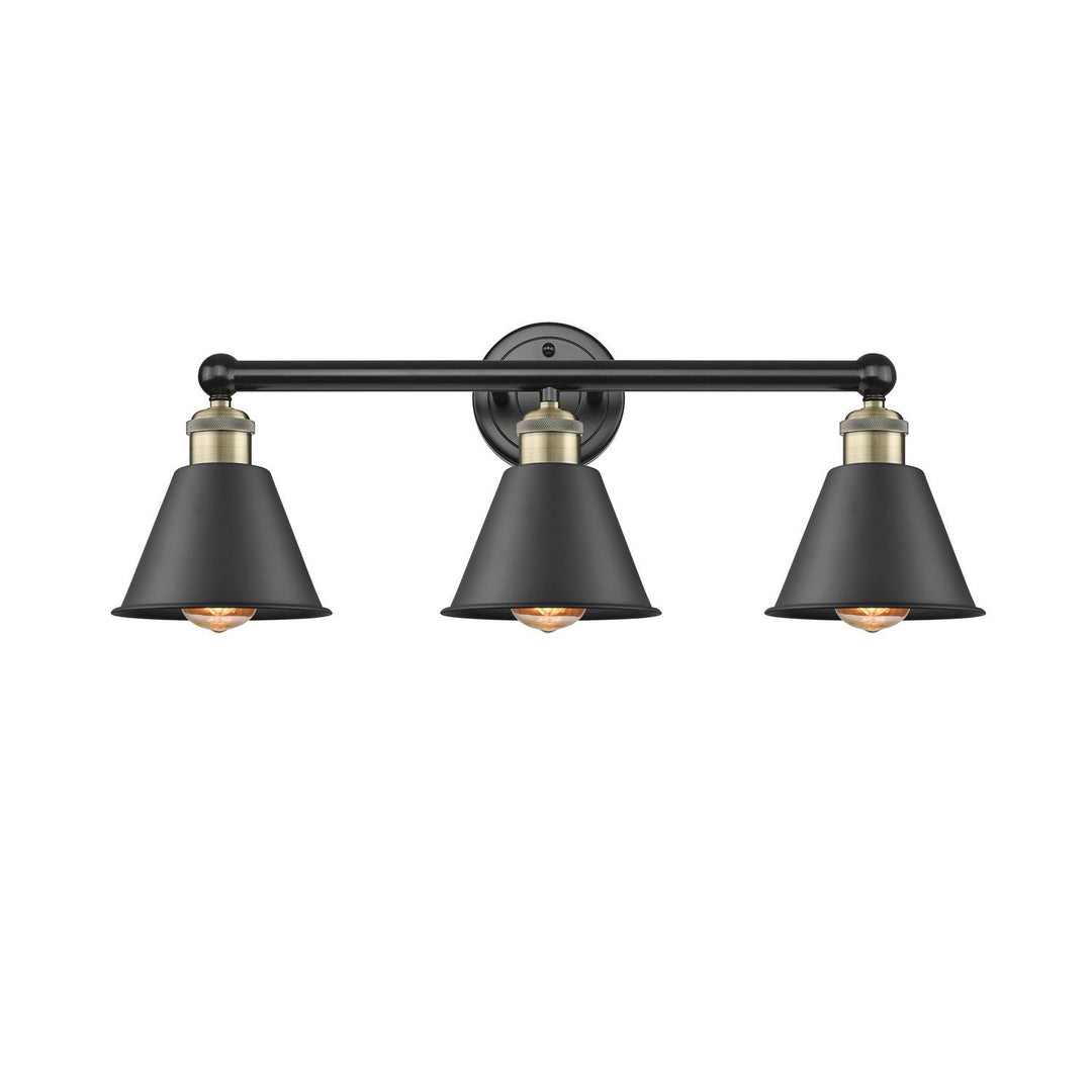 Innovations Downtown Urban 616-3W-BAB-M8-BK Bath Vanity Light 25 in. wide - Black Antique Brass