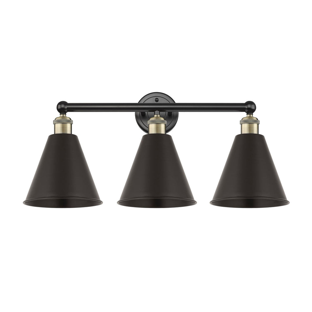 Innovations Downtown Urban 616-3W-BAB-MBC-8-BK Bath Vanity Light 26 in. wide - Black Antique Brass