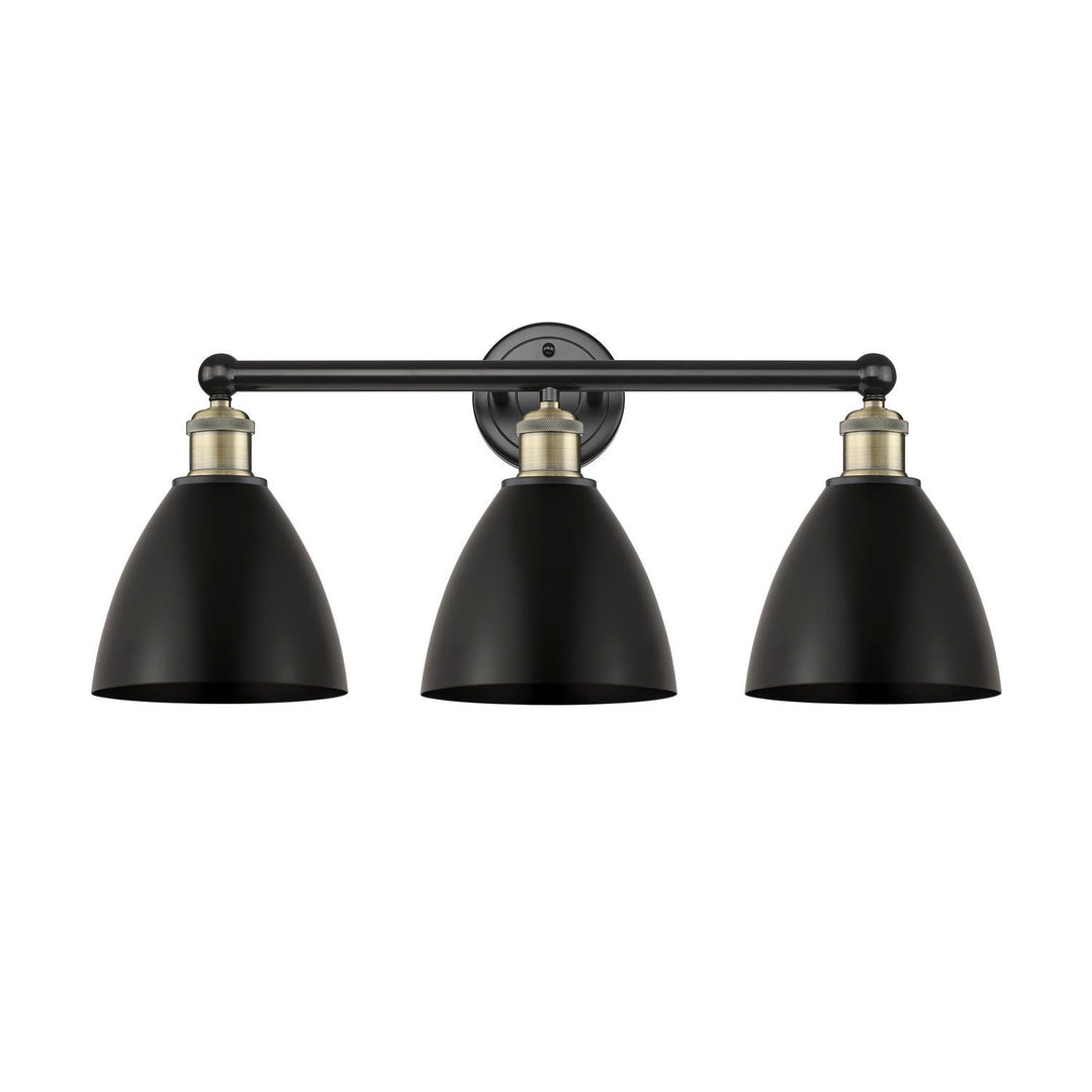 Innovations Downtown Urban 616-3W-BAB-MBD-75-BK Bath Vanity Light 26 in. wide - Black Antique Brass