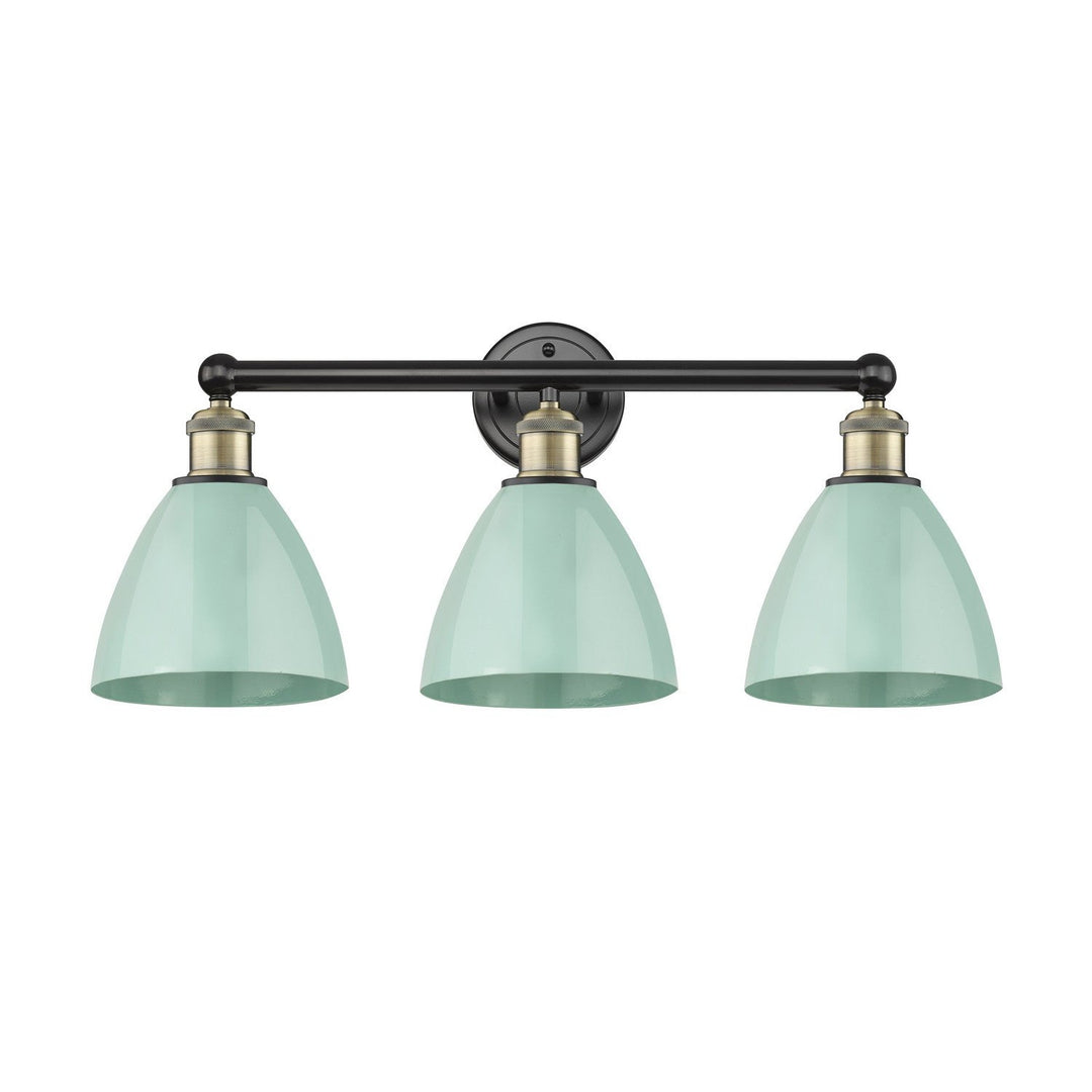 Innovations Downtown Urban 616-3W-BAB-MBD-75-SF Bath Vanity Light 26 in. wide - Black Antique Brass