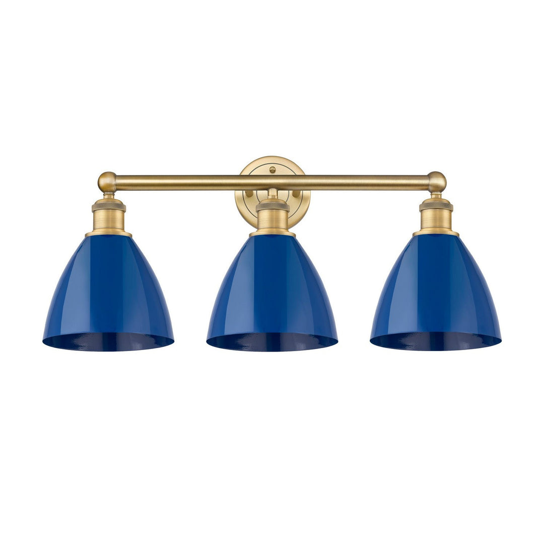 Innovations Downtown Urban 616-3W-BB-MBD-75-BL Bath Vanity Light 26 in. wide - Brushed Brass