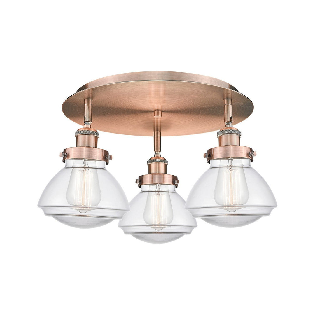 Innovations Downtown Urban 916-3C-AC-G322 Ceiling Light - Antique Copper