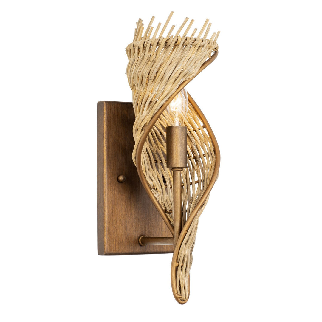Varaluz Flow 240K01BTR Wall Sconce Light - Baguette/Natural Rattan