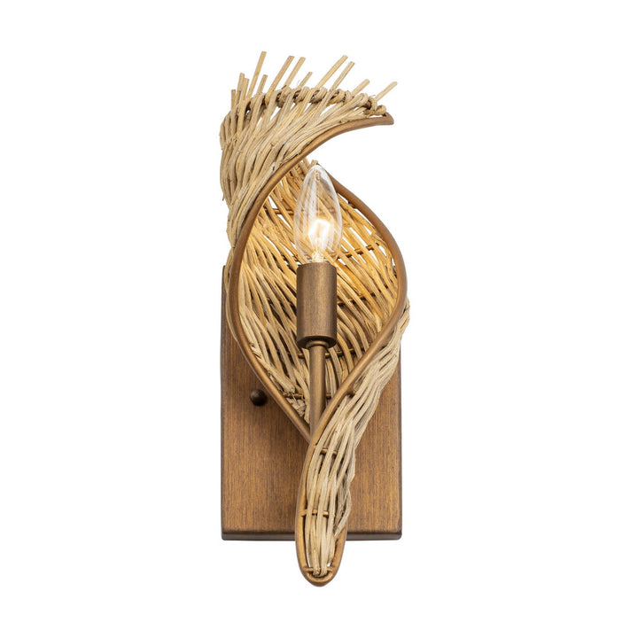 Varaluz Flow 240K01BTR Wall Sconce Light - Baguette/Natural Rattan