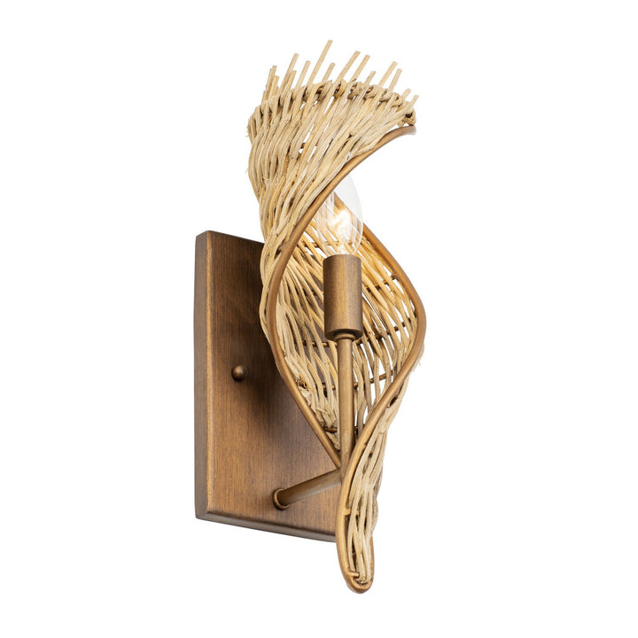 Varaluz Flow 240K01BTR Wall Sconce Light - Baguette/Natural Rattan