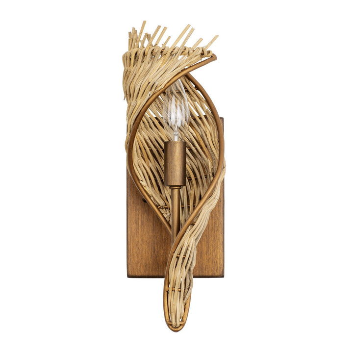 Varaluz Flow 240K01BTR Wall Sconce Light - Baguette/Natural Rattan