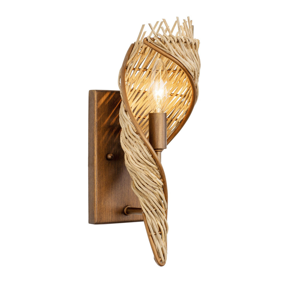 Varaluz Flow 240K01RBTR Wall Sconce Light - Baguette/Natural Rattan