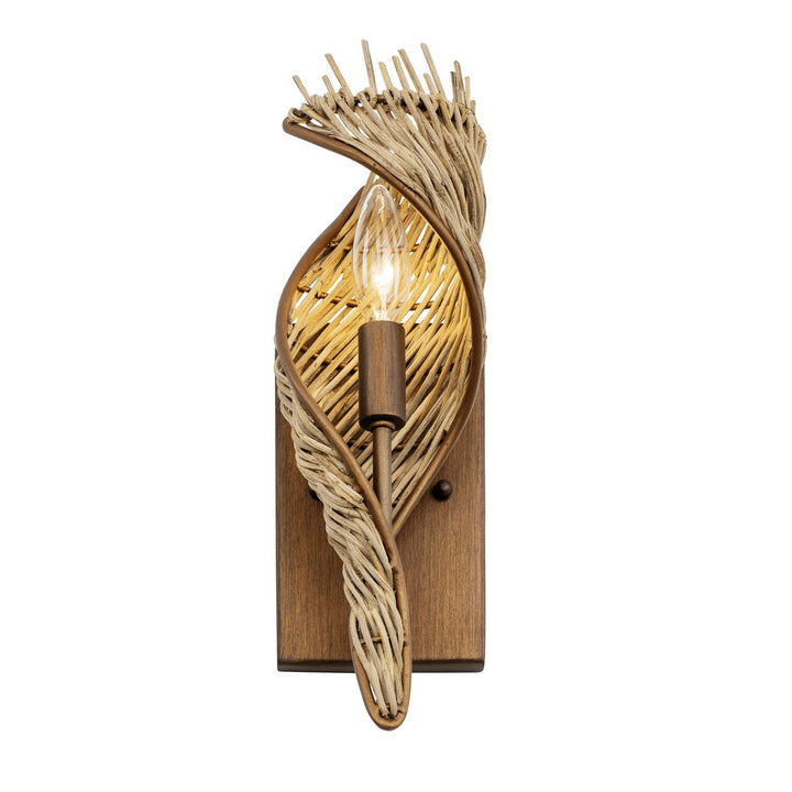 Varaluz Flow 240K01RBTR Wall Sconce Light - Baguette/Natural Rattan